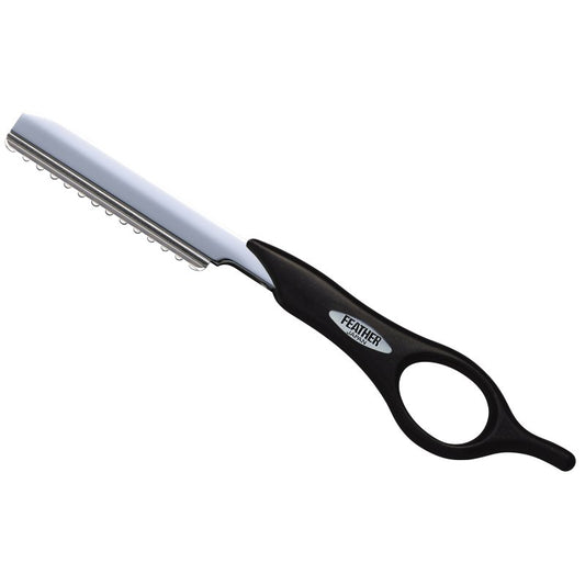 Feather Short Styling Razor, Black Handle with Guard