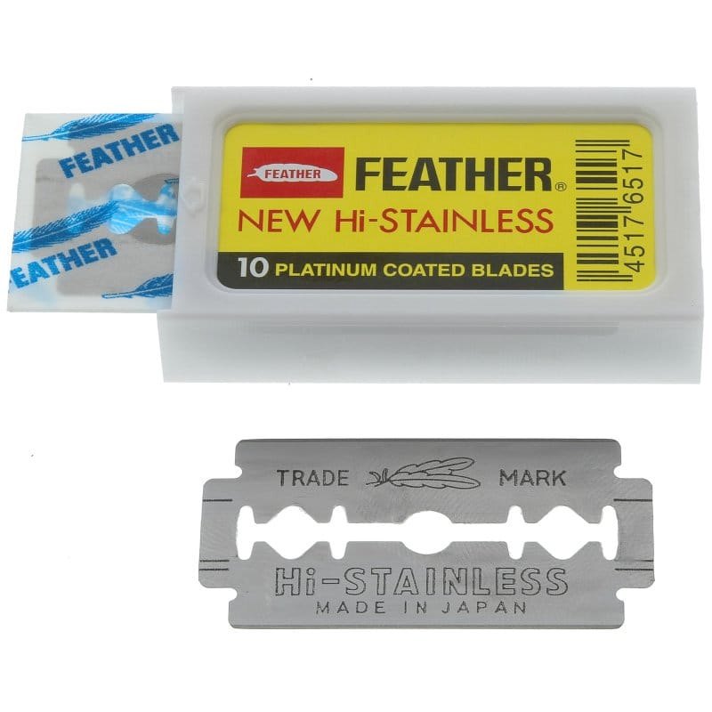 Feather Hi-Stainless Double Edged Blades, 10/Pack