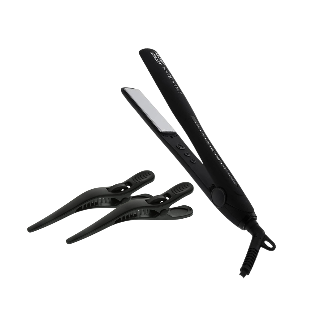 Silver Bullet White Heat Soft Touch Titanium Iron, 230ºC, 25mm + 2 sectioning clips