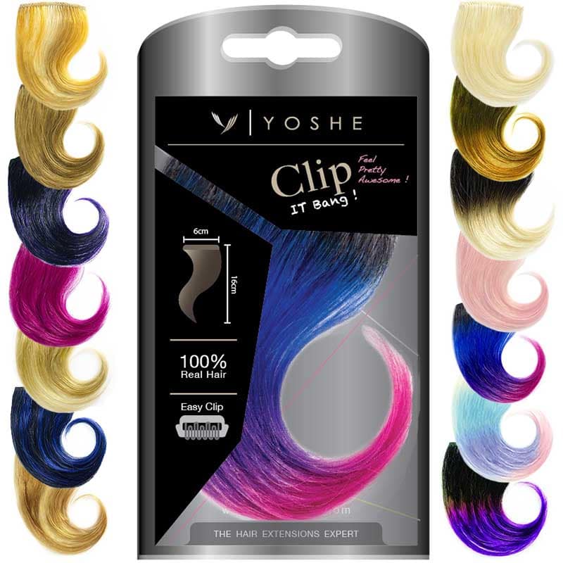 Yoshe 100 % Human Hair Clip It Bang! 19cm