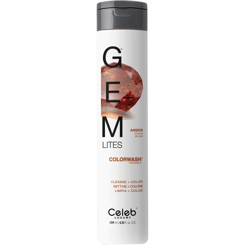 Celeb Luxury Gem Lites Colorwash Shampoo, Amber Copper Brown, 244ml