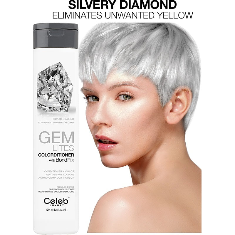 Celeb Luxury Gem Lites Colorditioner with BondFix, Silvery Diamond, 244ml