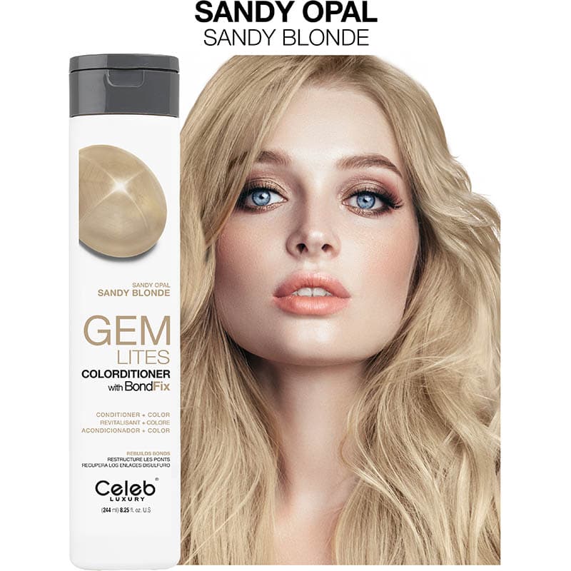 Celeb Luxury Gem Lites Colorditioner with BondFix, Sandy Opal Blonde, 244ml