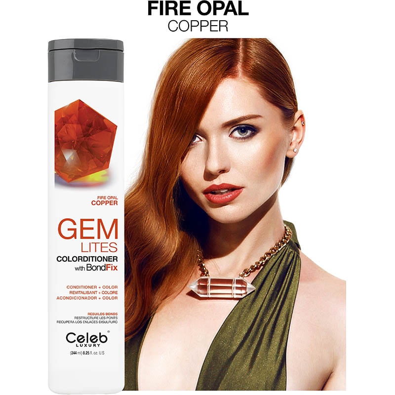 Celeb Luxury Gem Lites Colorditioner with BondFix, Fire Opal Copper, 244ml