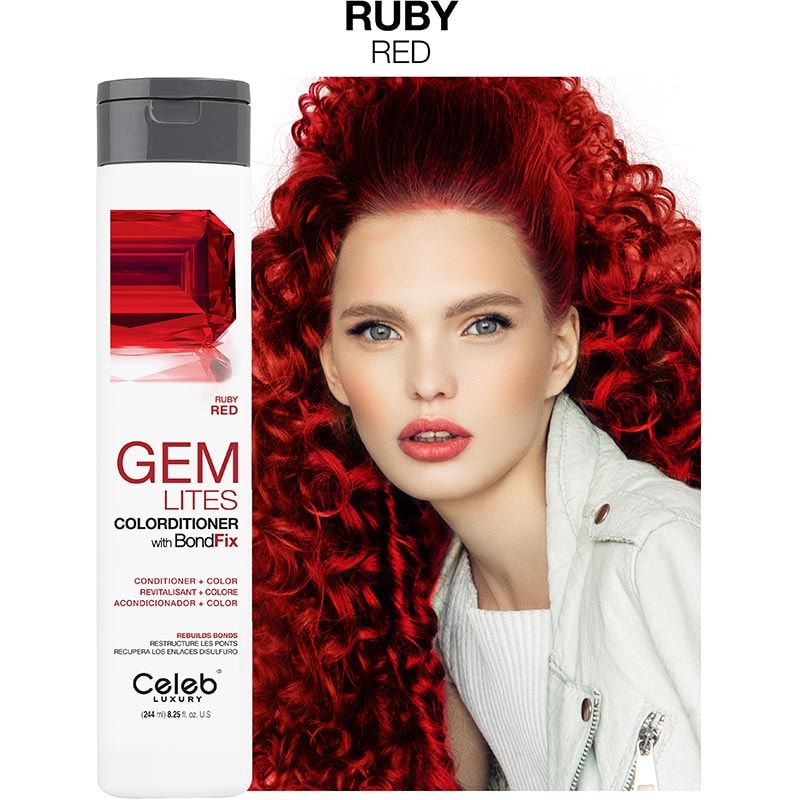 Celeb Luxury Gem Lites Colorditioner with BondFix, Ruby Red, 244ml