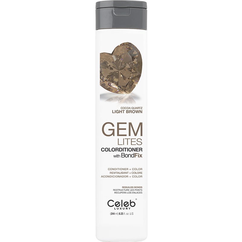 Celeb Luxury Gem Lites Colorditioner with BondFix, Cocoa Quartz Light Brown, 244ml