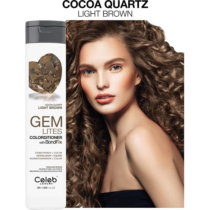 Celeb Luxury Gem Lites Colorditioner with BondFix, Cocoa Quartz Light Brown, 244ml