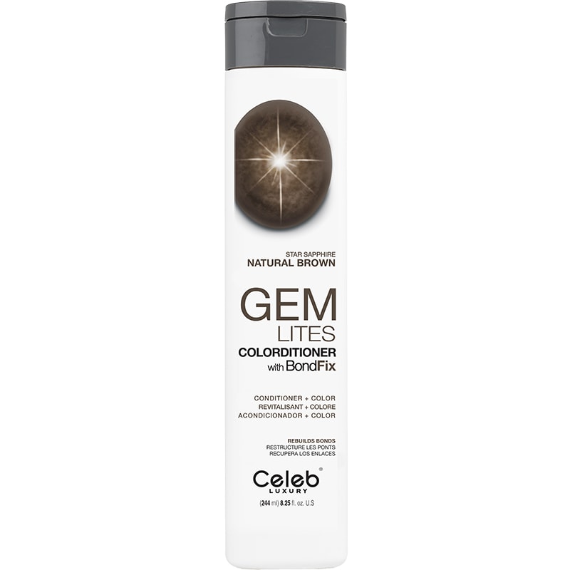 Celeb Luxury Gem Lites Colorditioner with BondFix, Star Sapphire Natural Brown, 244ml