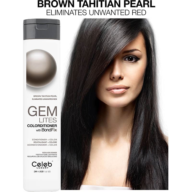 Celeb Luxury Gem Lites Colorditioner with BondFix, Brown Tahitian Pearl, 244ml