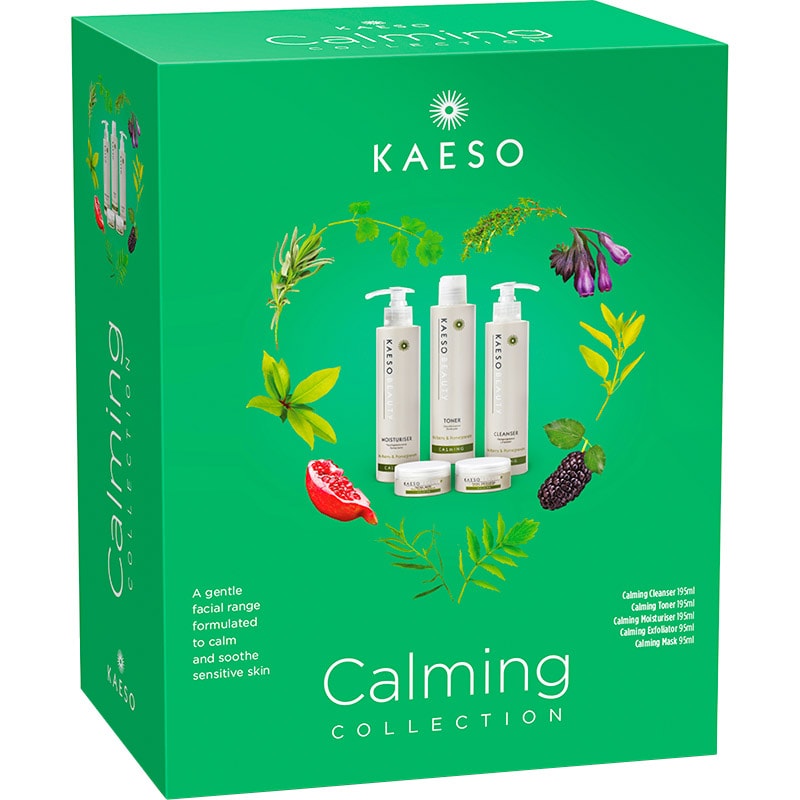 Kaeso Beauty Calming Collection Gift Box – Sensitive Skin, 5 Pieces