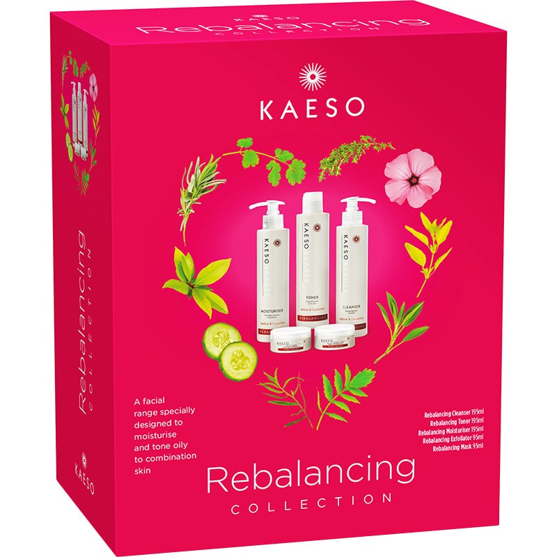 Kaeso Beauty Rebalancing Collection Gift Box – Oily/Combination Skin, 5 Pieces