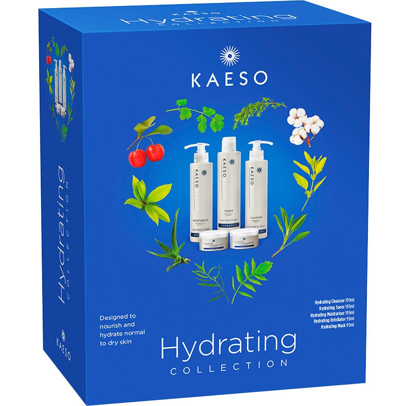 Kaeso Beauty Hydrating Collection Gift Box – Normal to Dry Skin, 5 Pieces