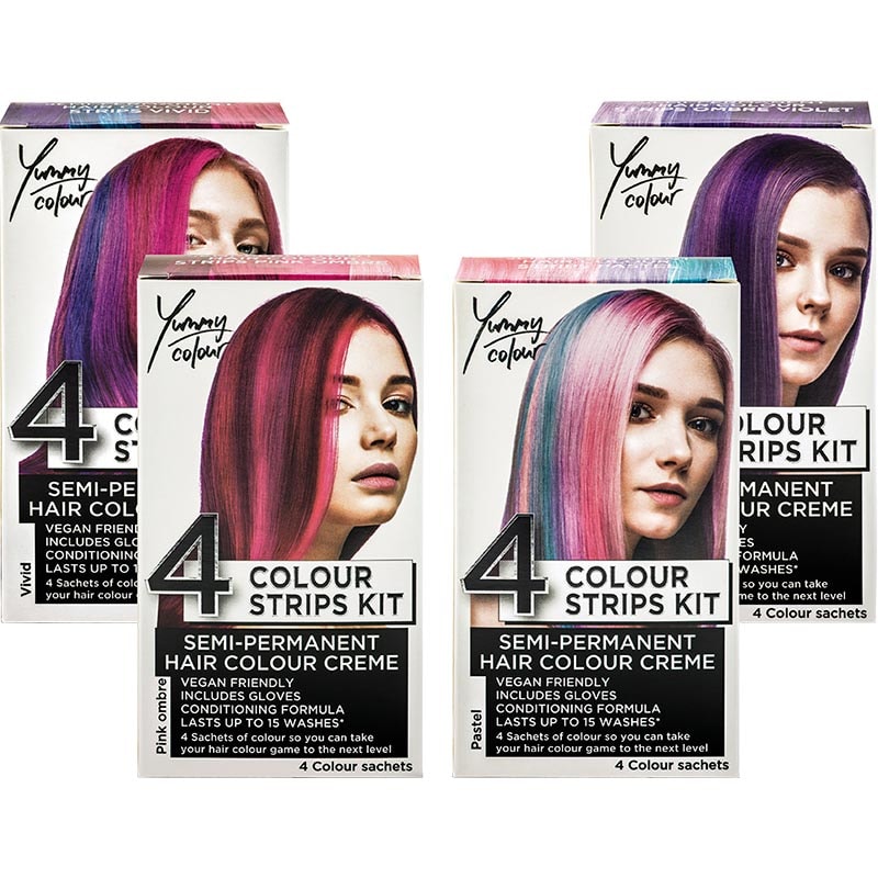 Stargazer Yummy 4 Colour Strips Kit Semi-Permanent Crème, 4 x 10ml