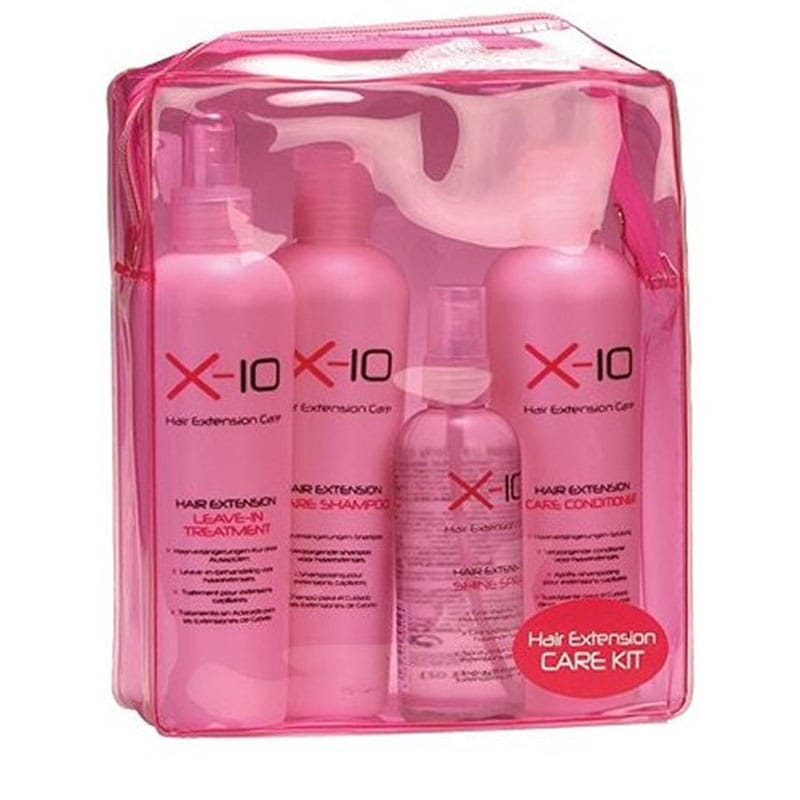 X-10 Hair Extension Kit with Pink Bag, 4 Pieces